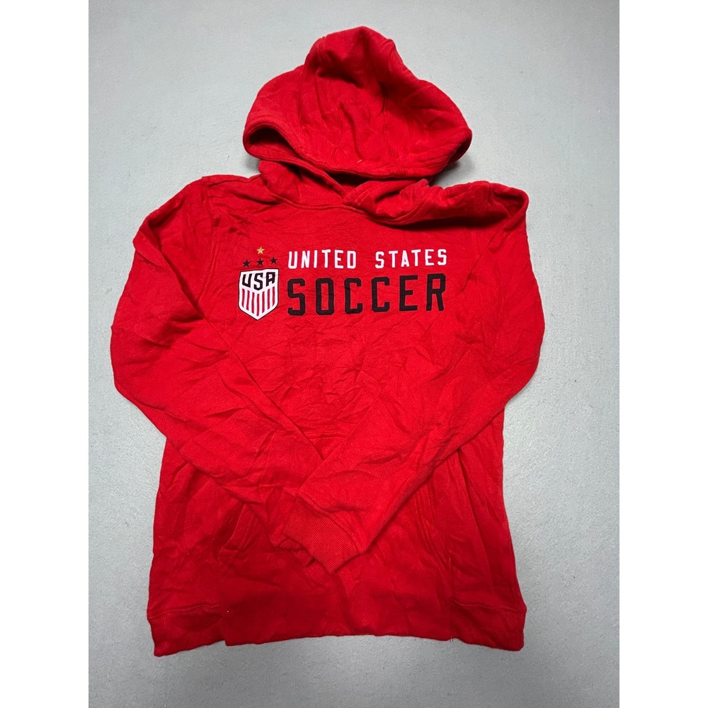 Outerstuff US Soccer Hoodie Youth Large 14/16 Red Cotton Blend Excellent